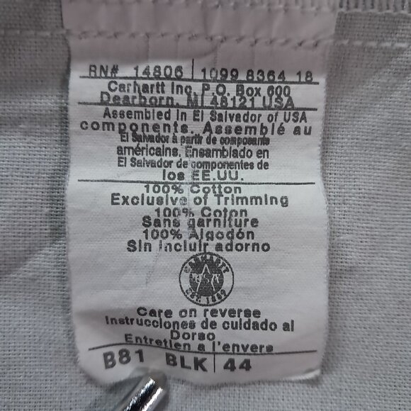 Vintage Carhartt B81 Canvas Cargo Shorts Men 41x8, Tag 44 Black Fade Utility - Picture 11 of 13